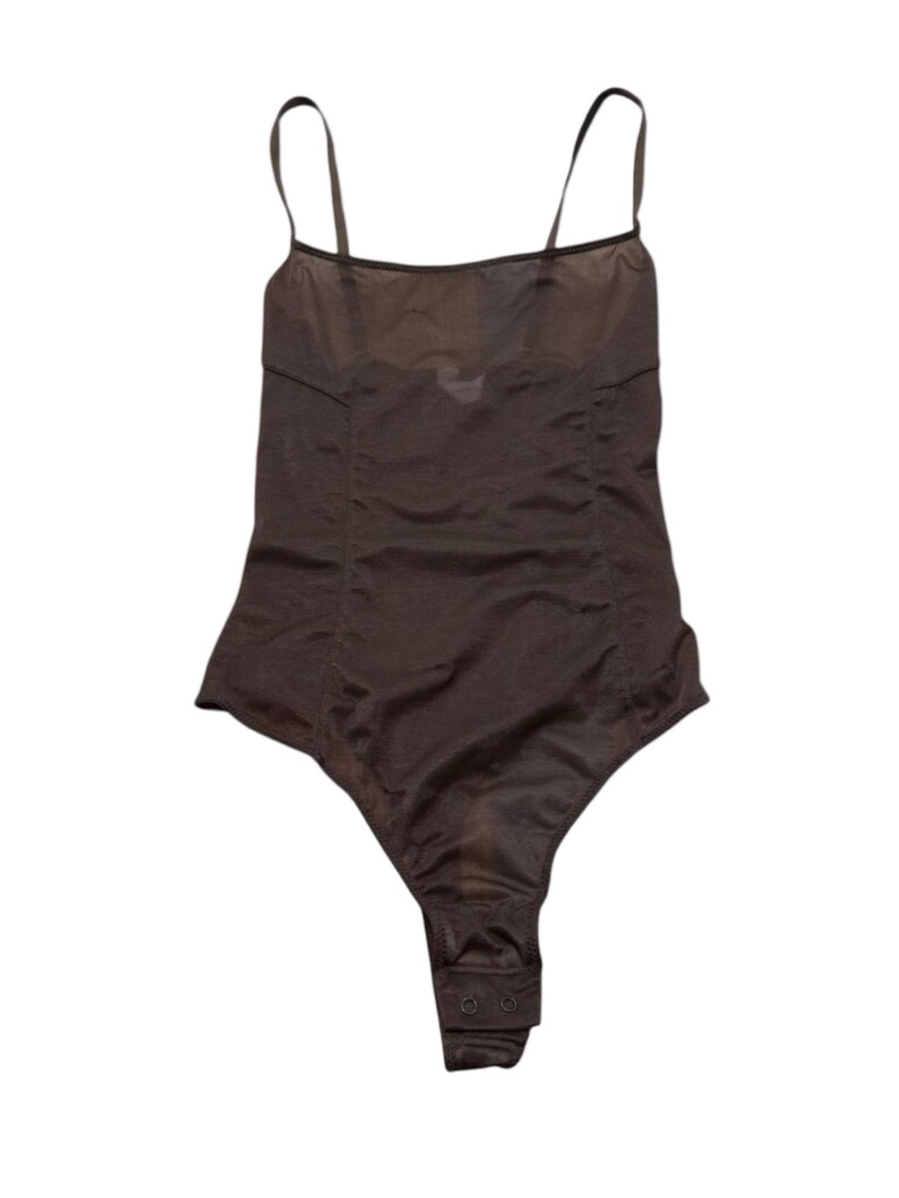Women’s Brown One Piece Bodysuit 2010s Minimal Strappy Polyester